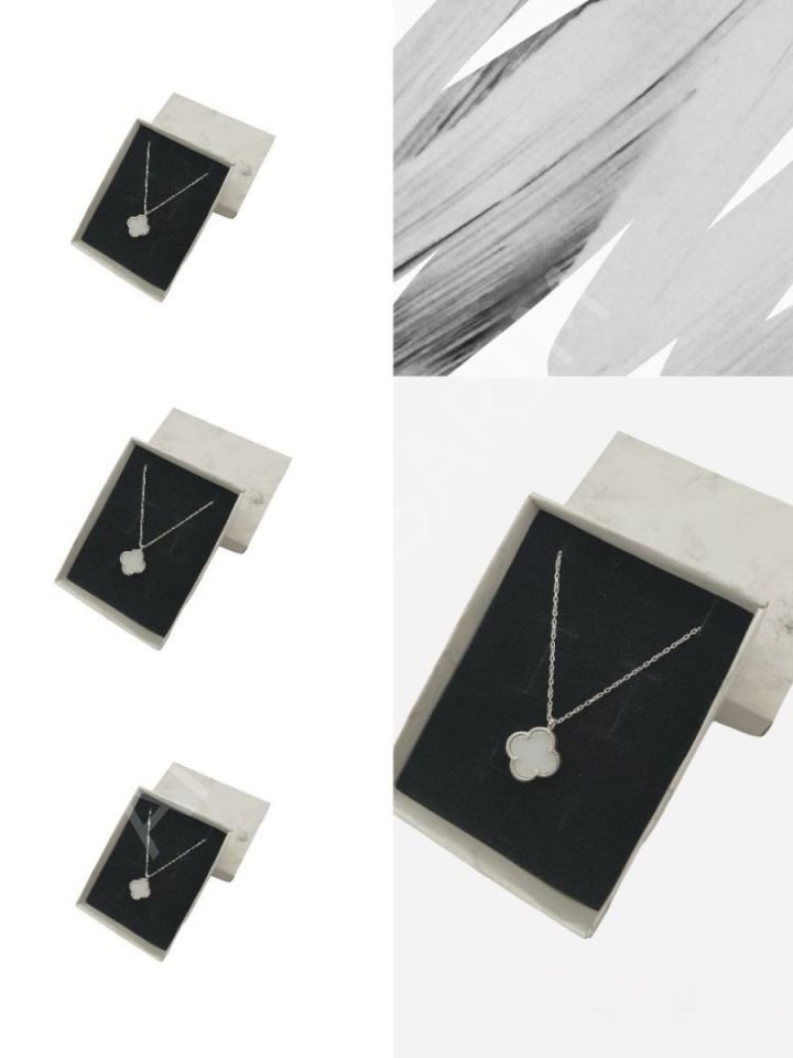Anka Mücevherat 925 Ayar Gümüş Van Cleef Kolye, Van Cleef Kolye, Gümüş Yonca Kolye, Gümüş Kolye