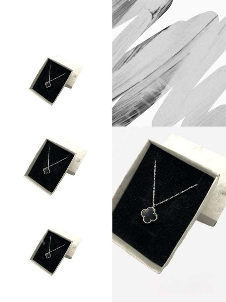 Anka Mücevherat 925 Ayar Gümüş Van Cleef Kolye, Van Cleef Kolye, Gümüş Yonca Kolye, Gümüş Kolye