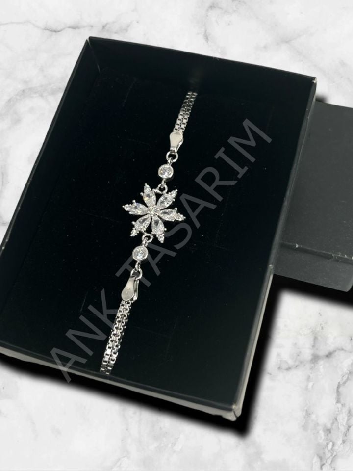 Anka Mücevherat 925 Ayar Gümüş Lotus Bileklik, Gümüş Lotus Bileklik, Gümüş Kadın Bileklik