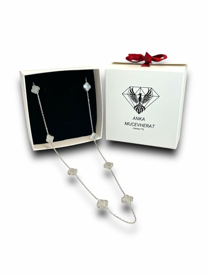 Anka Mücevherat 925 Ayar Gümüş Van Cleef Kolye, Gümüş Van Cleef Kolye, Van Cleef Kolye
