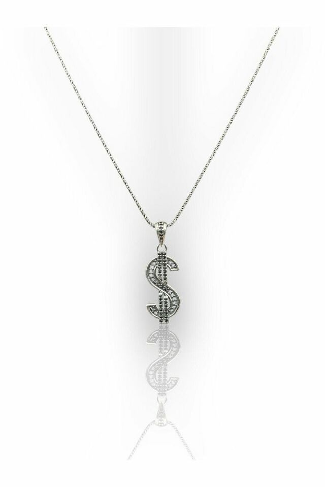 Anka Mücevheret 925 Ayar Gümüş Dolar Kolye Gümüş Unisex Kolye Gümüş Kolye